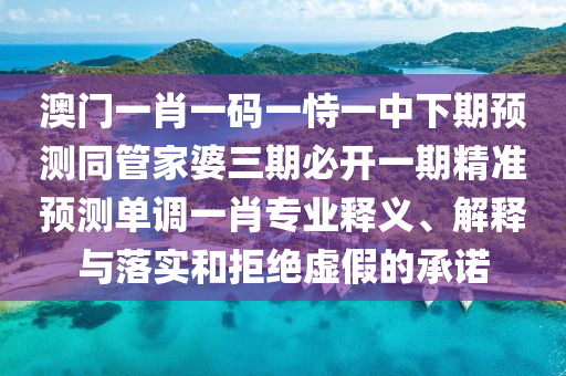 管家婆三期必开一期精准预测和澳门一码一特一中预测帝王一肖和远离虚假的假承诺牌-优化解答、解释与落实