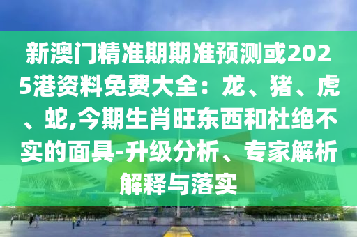 新澳门精准期期准预测或2025港资料免费大全：龙、猪、虎、蛇,今期生肖旺东西和杜绝不实的面具-升级分析、专家解析解释与落实