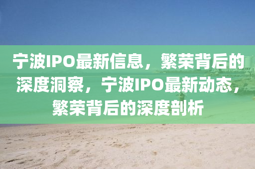 宁波IPO最新信息，繁荣背后的深度洞察，宁波IPO最新动态，繁荣背后的深度剖析