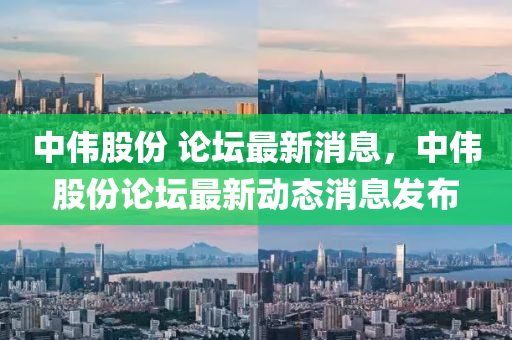 中伟股份 论坛最新消息,中伟股份论坛最新动态消息发布