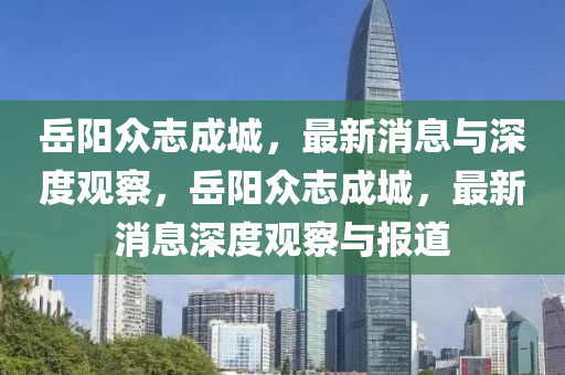 岳阳众志成城，最新消息与深度观察，岳阳众志成城，最新消息深度观察与报道